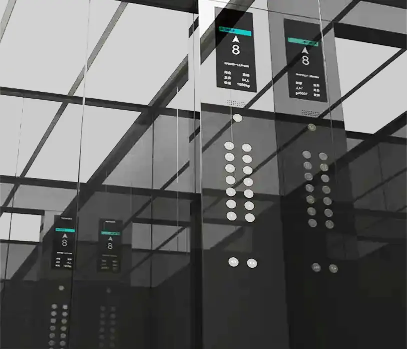 Humanized elevator featuring touchless controls and soothing ambient lighting.