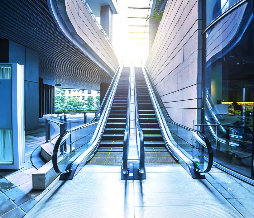 Illustration of escalator inclined at 30 degrees angle
